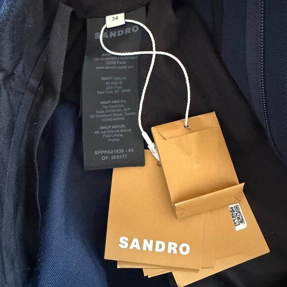 NWT Sandro Aubagne Suit Trousers in Navy Size FR 32 / US 0 - Picture 6 of 7